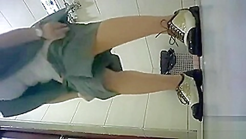 cute china girl go toilet