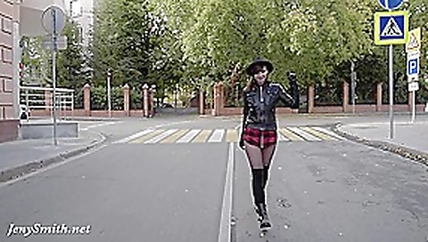 Jeny Smith pantyhose fire walking