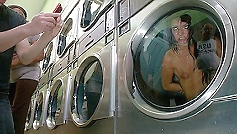 Filthy Whore Fucked At The Laundromat - PublicDisgrace