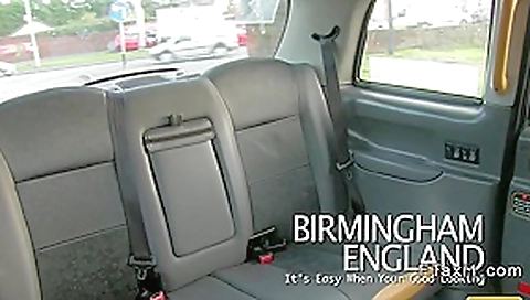 British blonde amateur blowjob in fake taxi