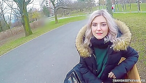 Cutie Eva Elfie Gives A Blowjob In The Park