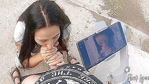 She Asked To Film Her Blowjob Skills Outdoors