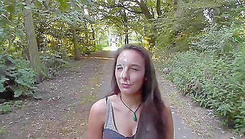 Girl Received Cum Facial In Public Park