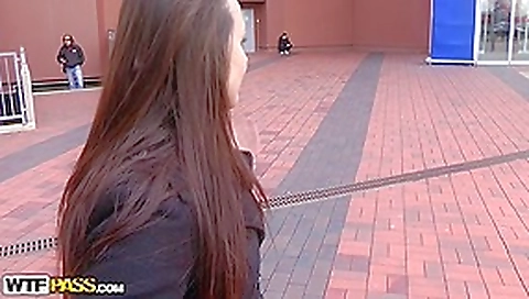 Brunette Hair group-fucked with 2 rods twhorugh holes in her tights