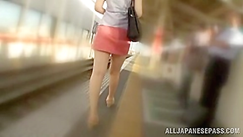 Nasty Asian babe with big boobs gets public fucking