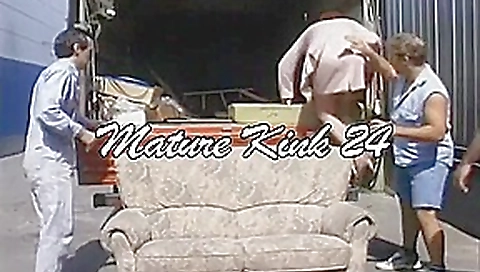 Old Granny Fucks Three Furniture Movers