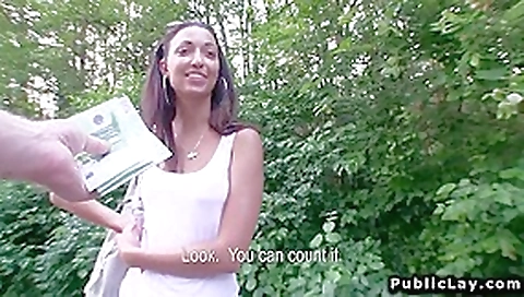 Sexy Czech brunette amateur has public sex